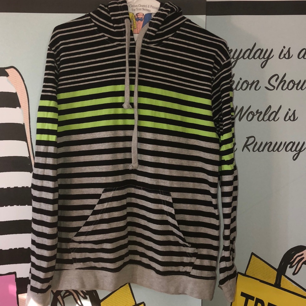 Counter Intelligence striped hooded sweatshirt S